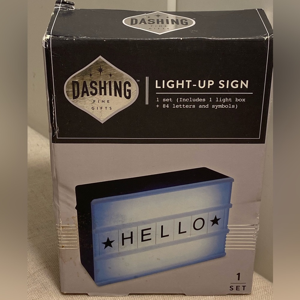 Dashing Light-Up Sign box with Letters and symbols small box